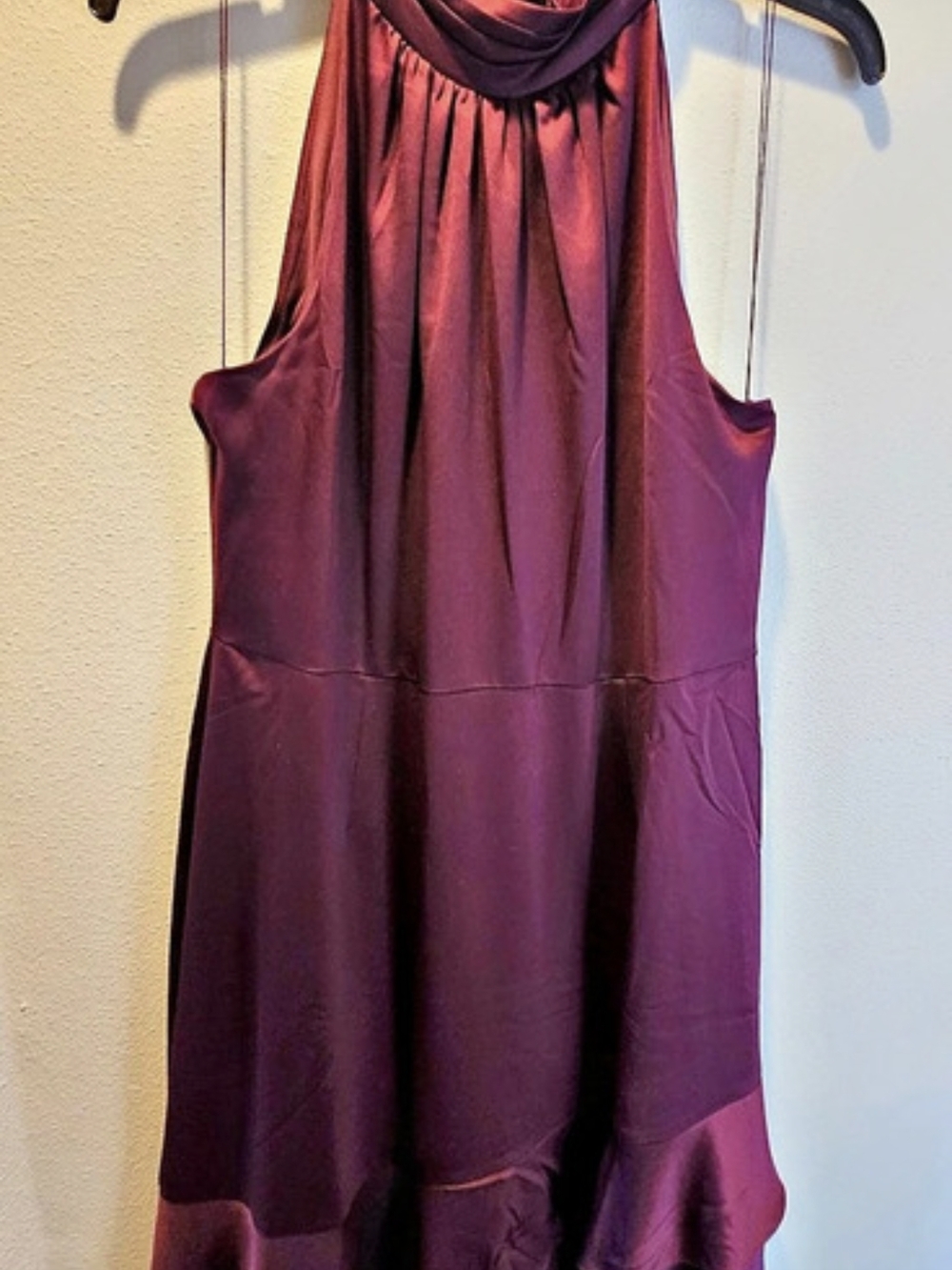 Adrianna Papell Satin Crepe Dress Purple Midi Size 18W